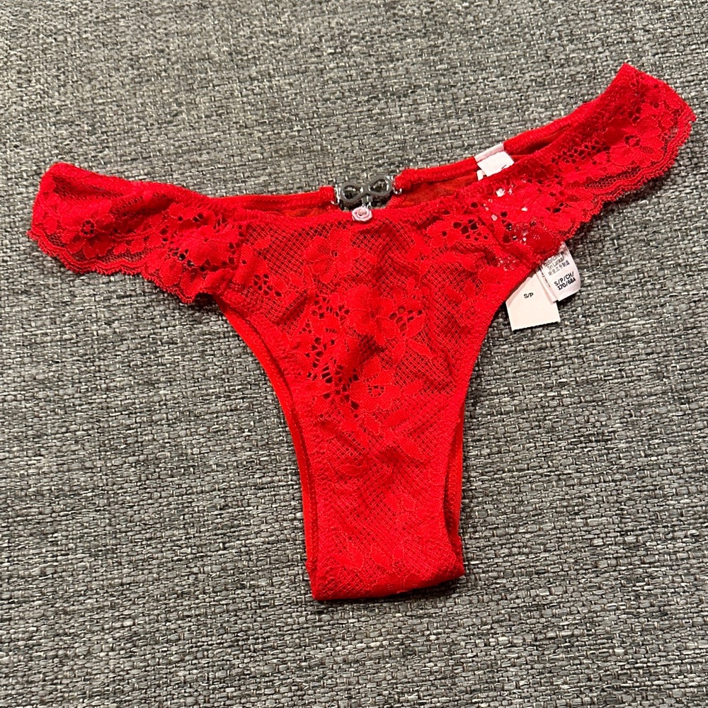 Victoria’s Secret Red Lace Brazilian Panty